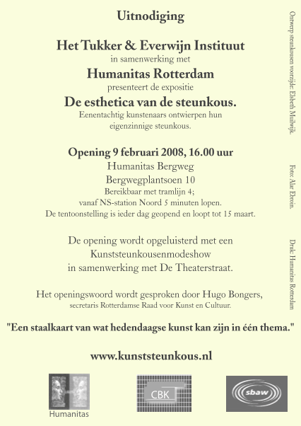 Expositie Humanitas kunststeunkous'