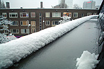dakgoot in sneeuw